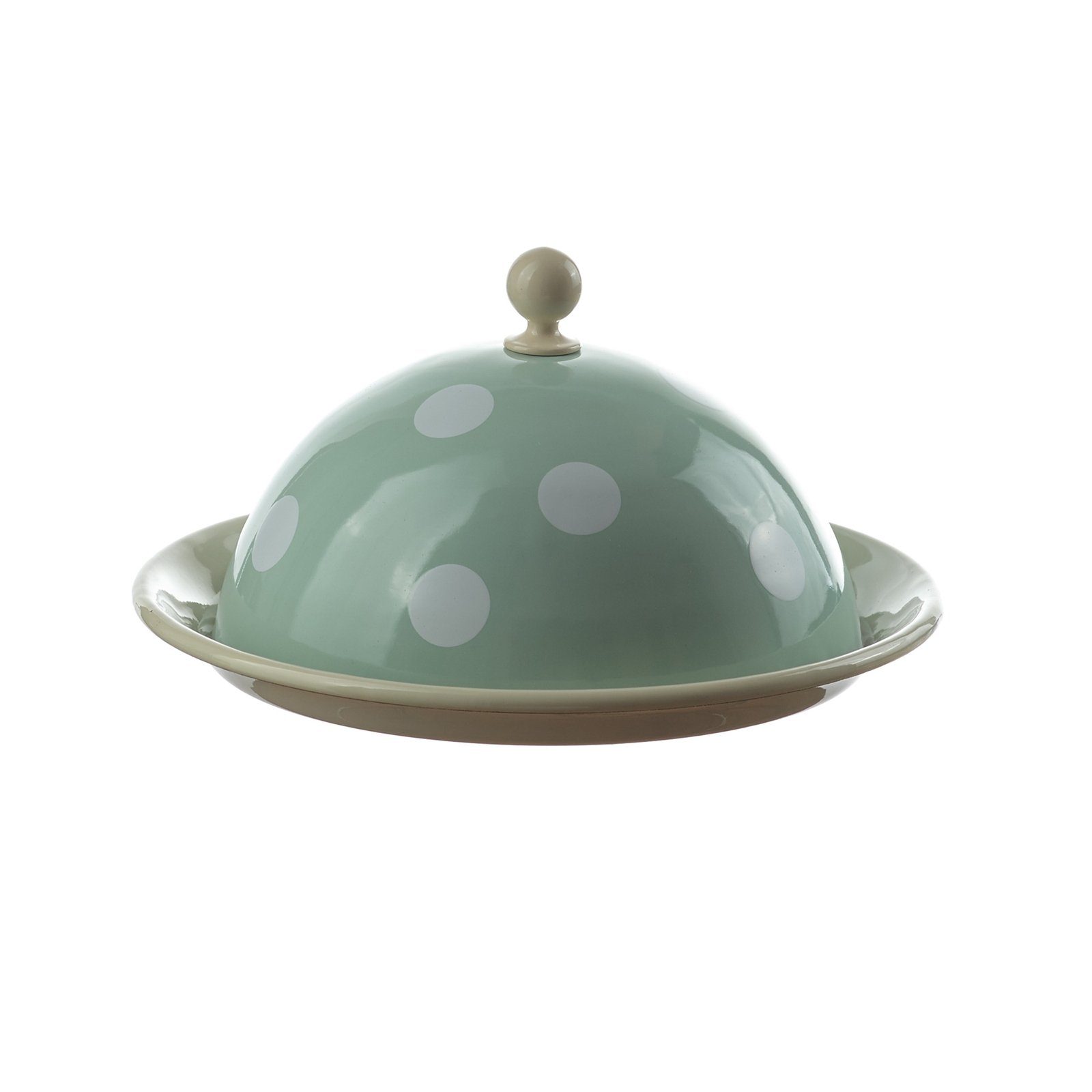 Neuetischkultur Butterdose Butterdose rund, Tupfen Retro, Emaille, (Stück, 1-tlg., 1 Butterdose), Butterglocke aus Emaille