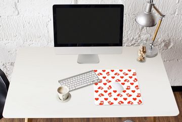 MuchoWow Gaming Mauspad Weihnachten - Muster - Valentinstag (1-St), Mousepad mit Rutschfester Unterseite, Gaming, 40x40 cm, XXL, Großes