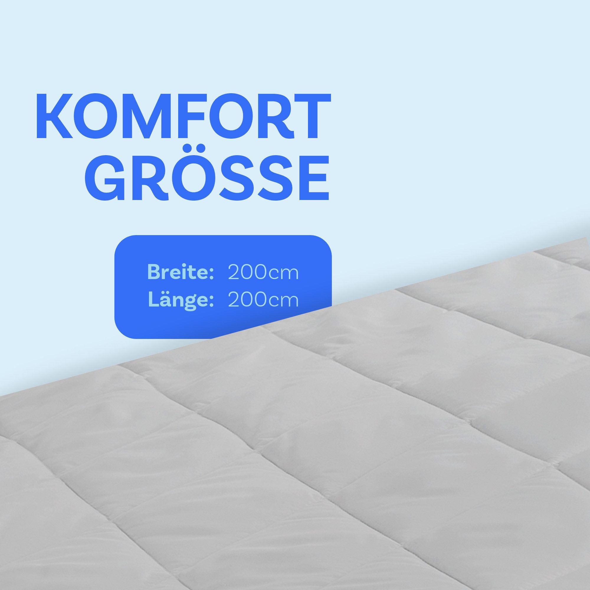 Bestlivings Sommerbettdecke ohne zusätzlichen Bettbezug nutzbar, Füllung: Kunstfaser, Bezug: Polyester, leicht, samtig-weich, waschbar bis 60 °C, schnelltrocknend, bügelfrei