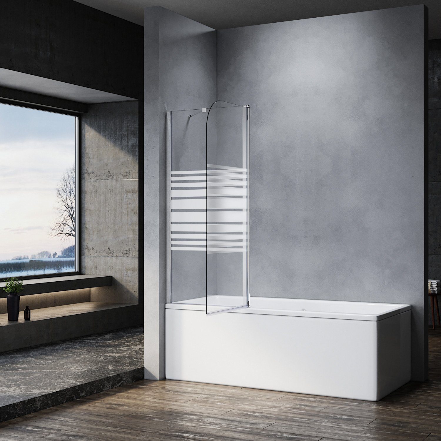 SONNI Badewannenaufsatz Duschwand für Badewanne, Einscheibensicherheitsglas günstig online kaufen