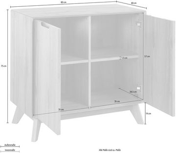 andas Sideboard Pandrup, mit 2 Türen und 2 verstellbare Einlegeböden, B:80 cm, H:75 cm