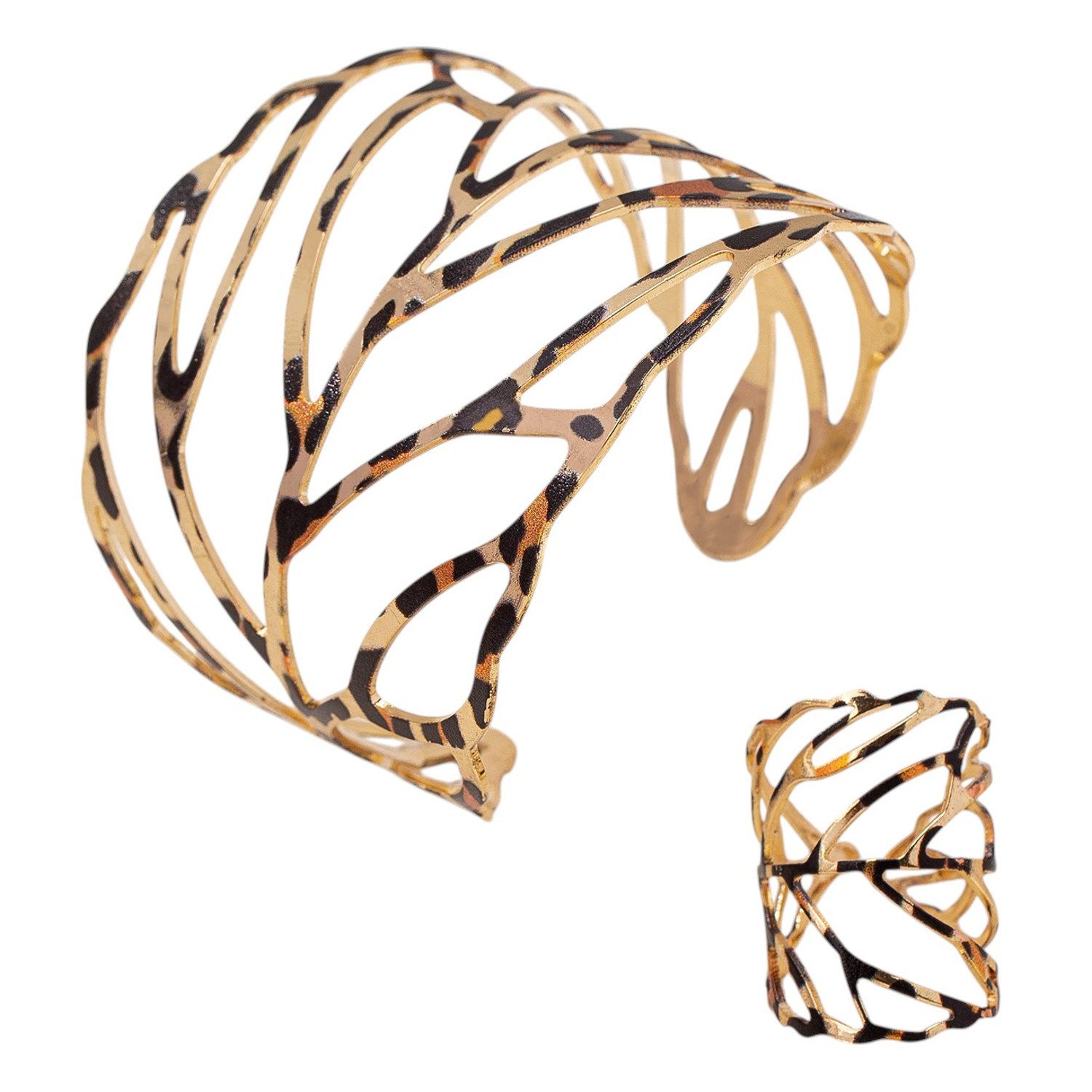 KARMA Schmuckset Damen Gold Braun Leo günstig online kaufen