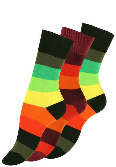 Cotton Prime® Шкарпетки mit Blockstreifen (3-Paar) mit Blockstreifen
