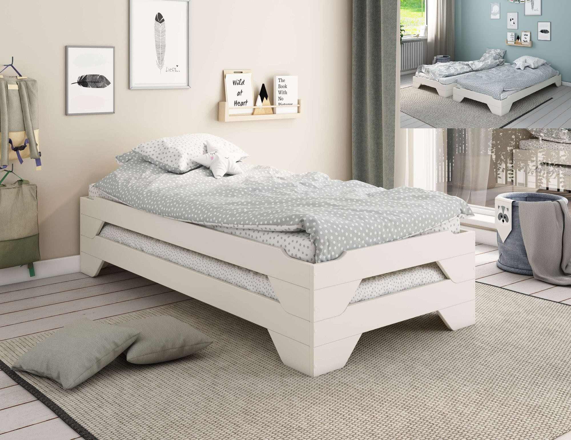 Home affaire Massivholzbett Melwine, Stapelbett, 2 günstig online kaufen