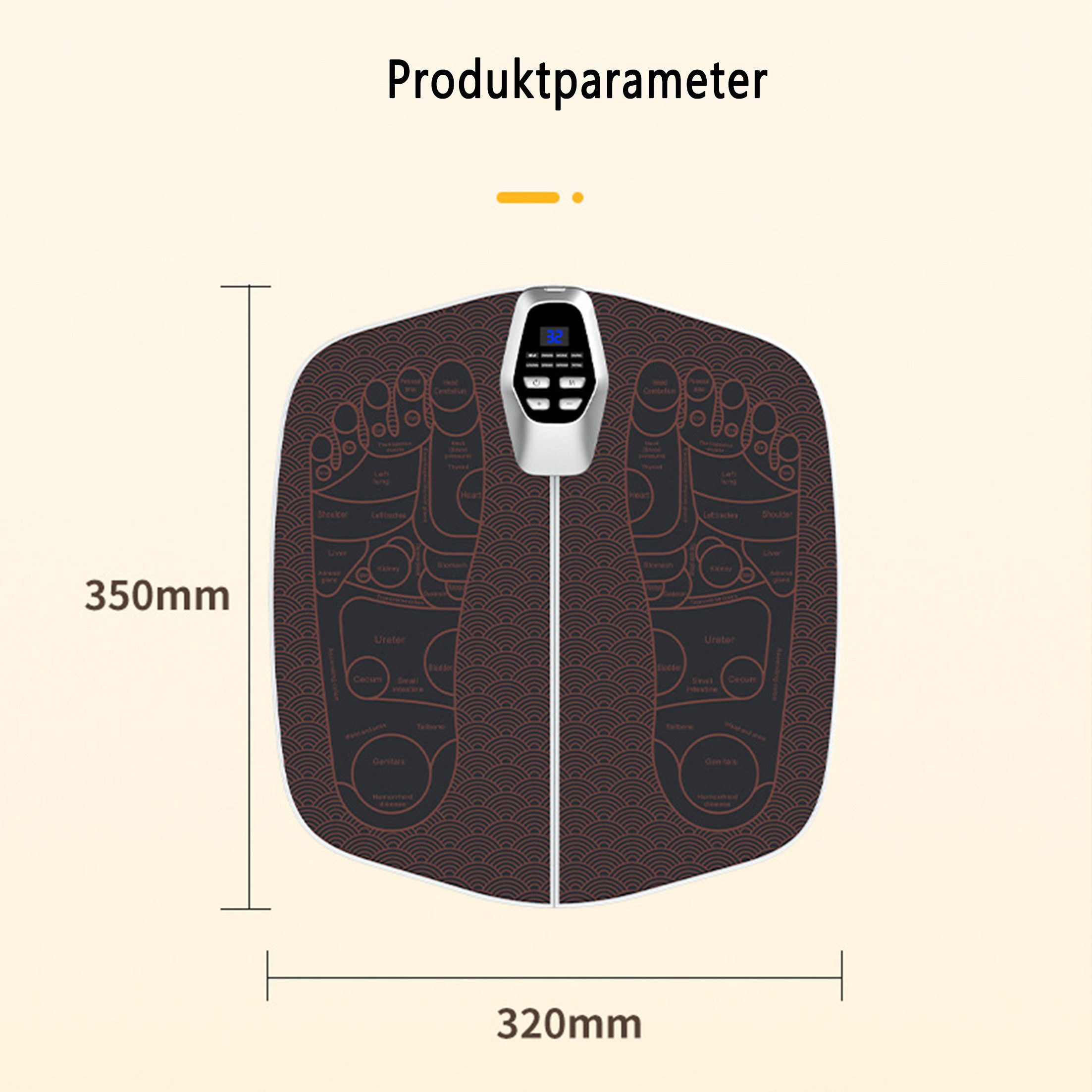 KINSI Fußmassagematte EMS Elektrische Fußmassagegerät - 8 Programme & 32 Intensitätsstufen, 8 Massagemodi, 32 Gänge für Tiefenentspannung