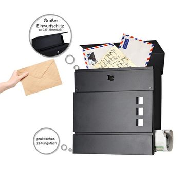 Mucola Wandbriefkasten Briefkastenanlage Zeitungsfach Zeitungsbox Letterbox Mailbox (Stück), Zylinderschloss
