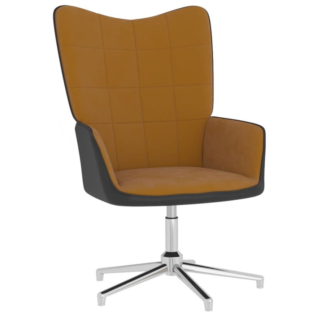 Hocker Sessel und Samt furnicato Braun Relaxsessel mit PVC