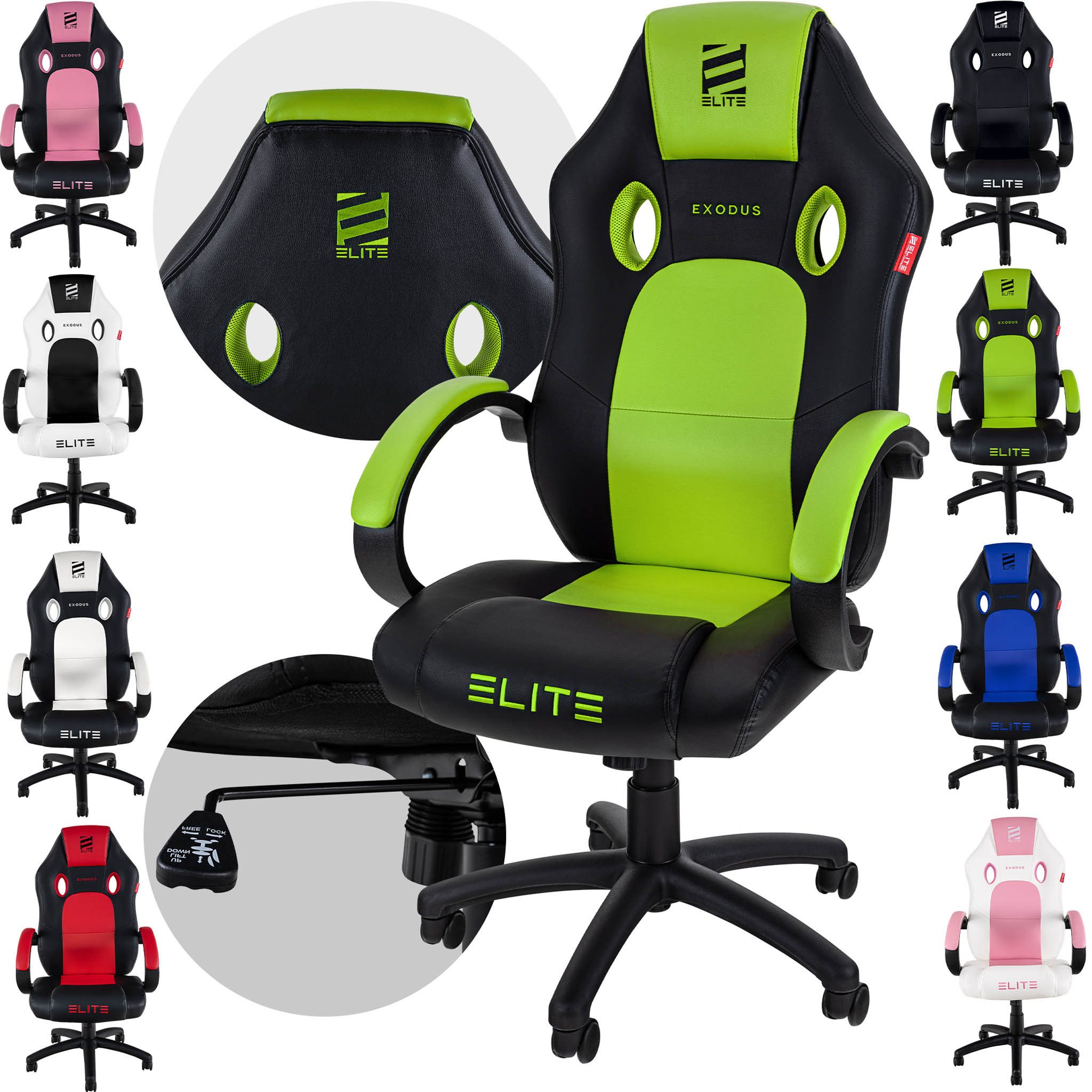 ELITE Gaming Gaming-Stuhl Exodus Gaming Stuhl inkl. XXL Sitzfläche bis 150 günstig online kaufen