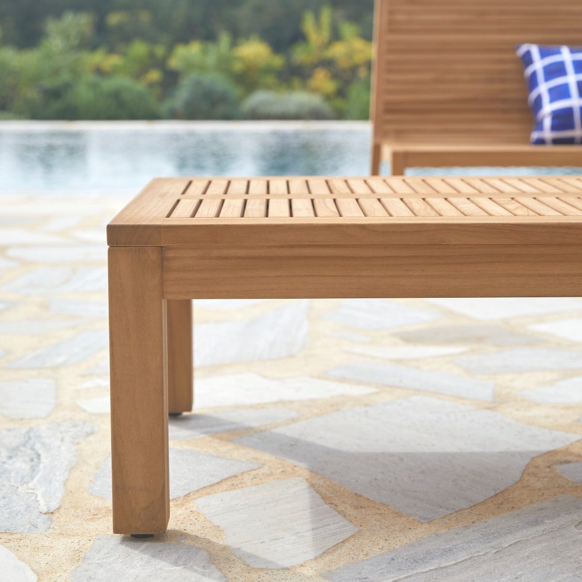 Tikamoon Gartenlounge-Set Garten-Couchtisch Teo aus massivem Teakholz, (1-tlg)