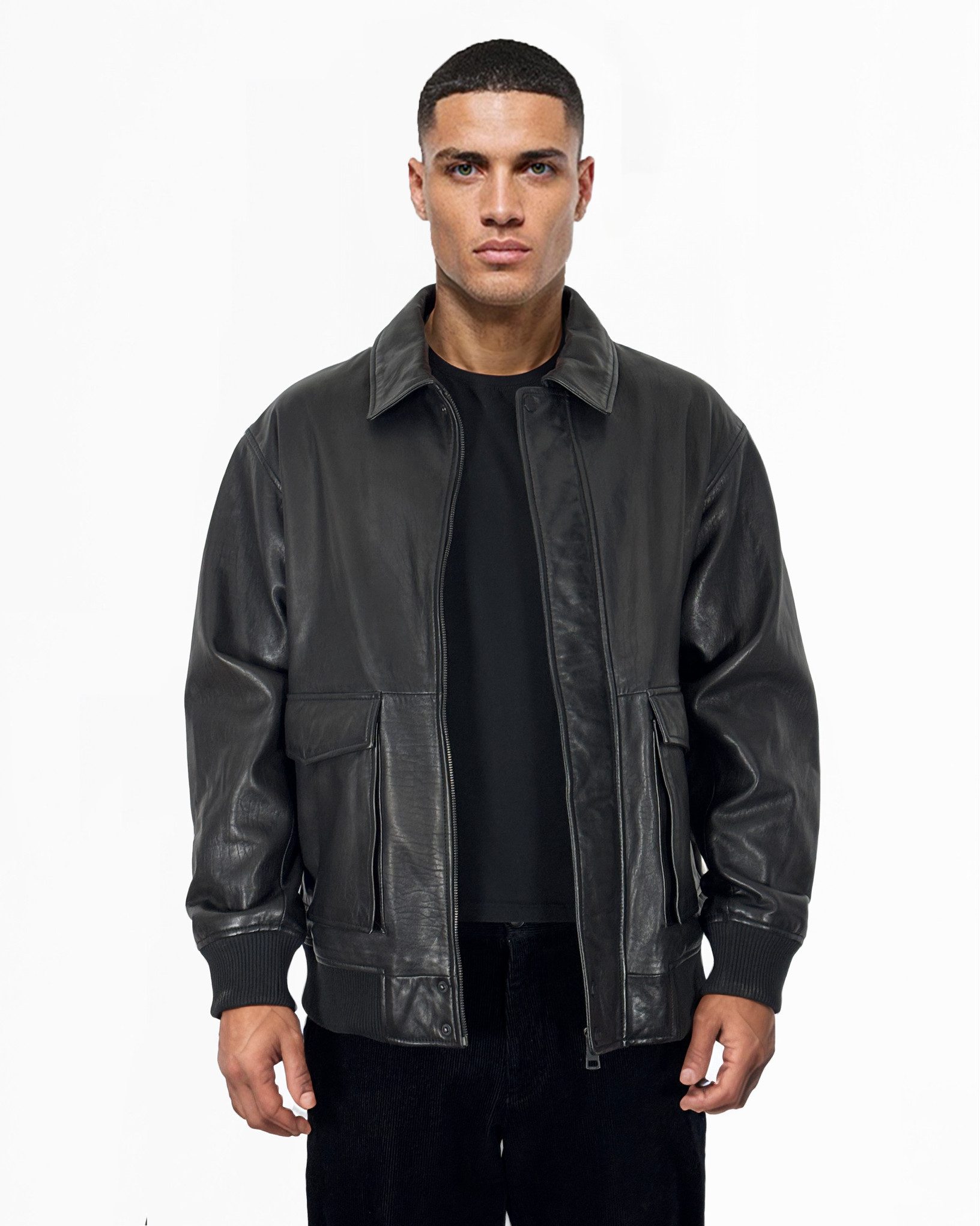 trueprodigy Lederjacke Ryder Oversizejacke mit aufgesetzte Taschen günstig online kaufen