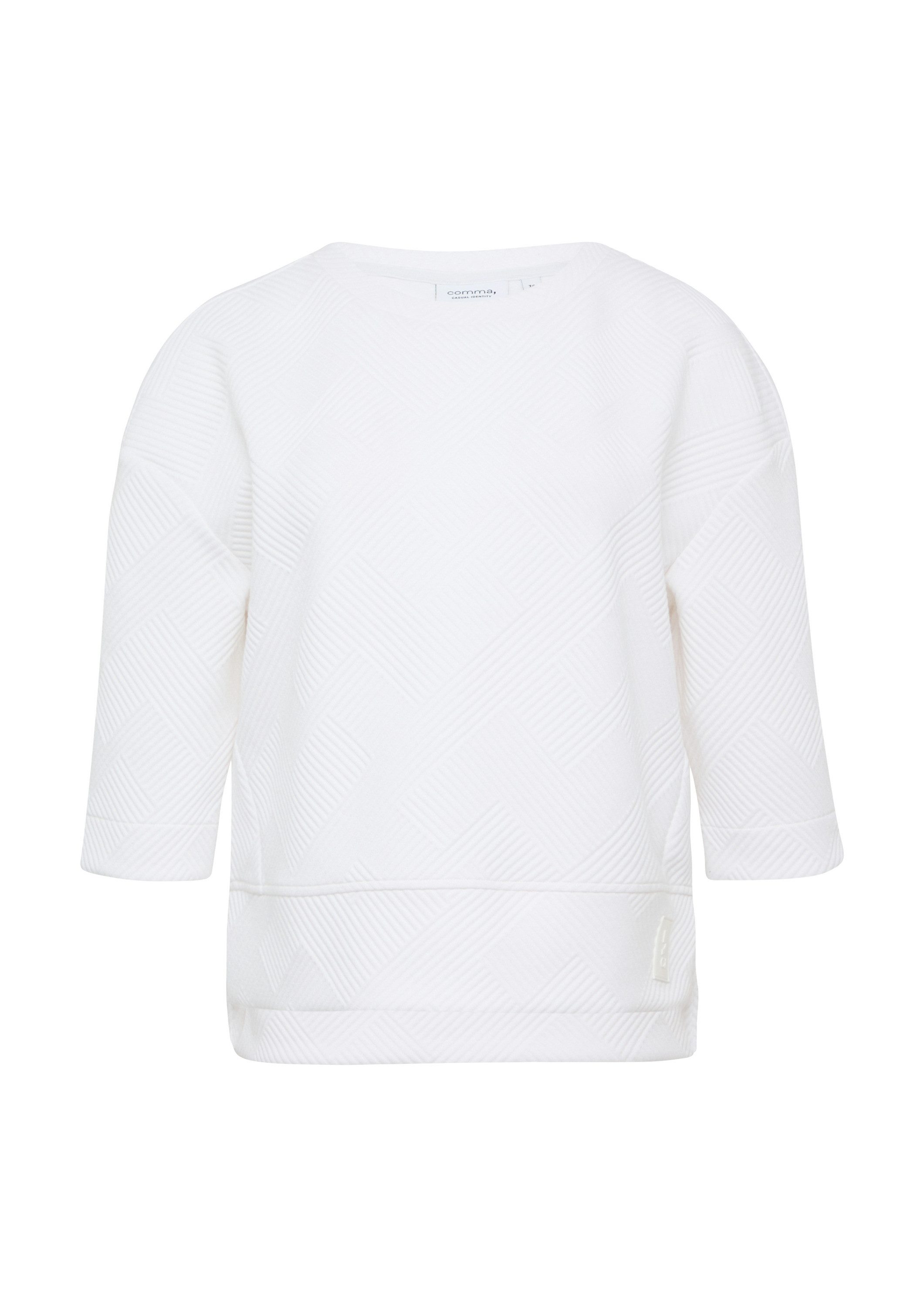 comma 3/4 Arm-Pullover Sweatshirt Strukturiertes Relaxed-Fit-Sweatshirt mit günstig online kaufen