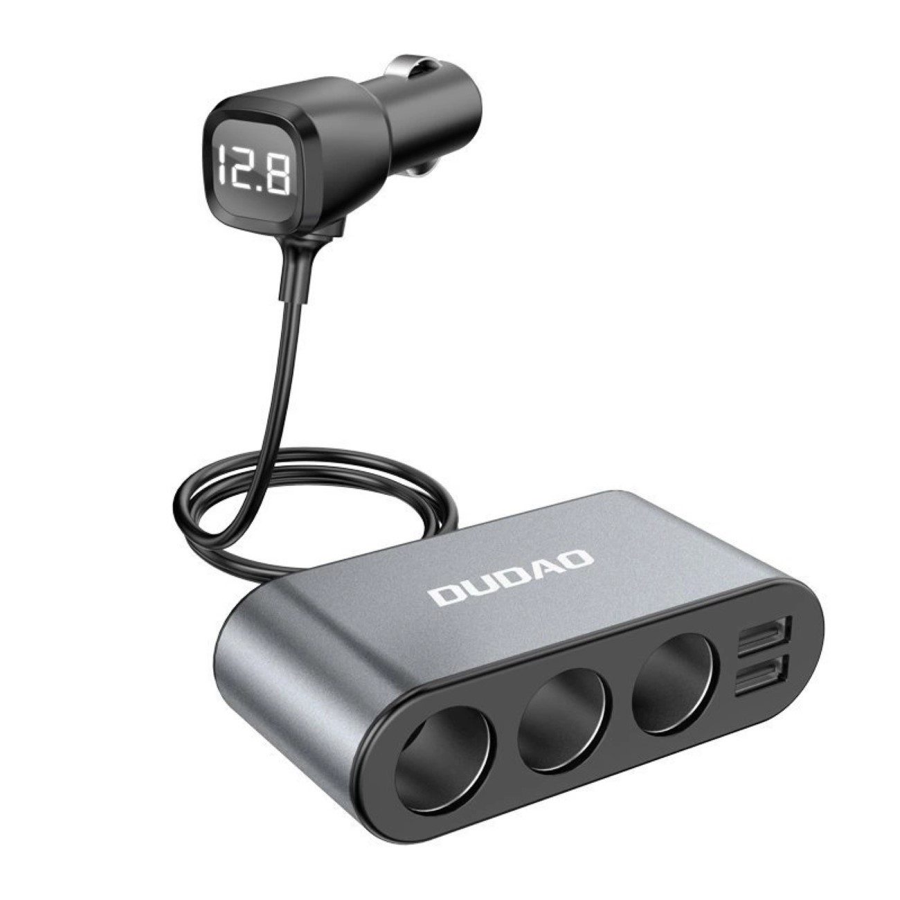 Dudao Zigarettenanzünder-Verteiler Autoladegerät 2x USB / 3x Zigarettenanzünder-Splitter (R1Pro schwarz)