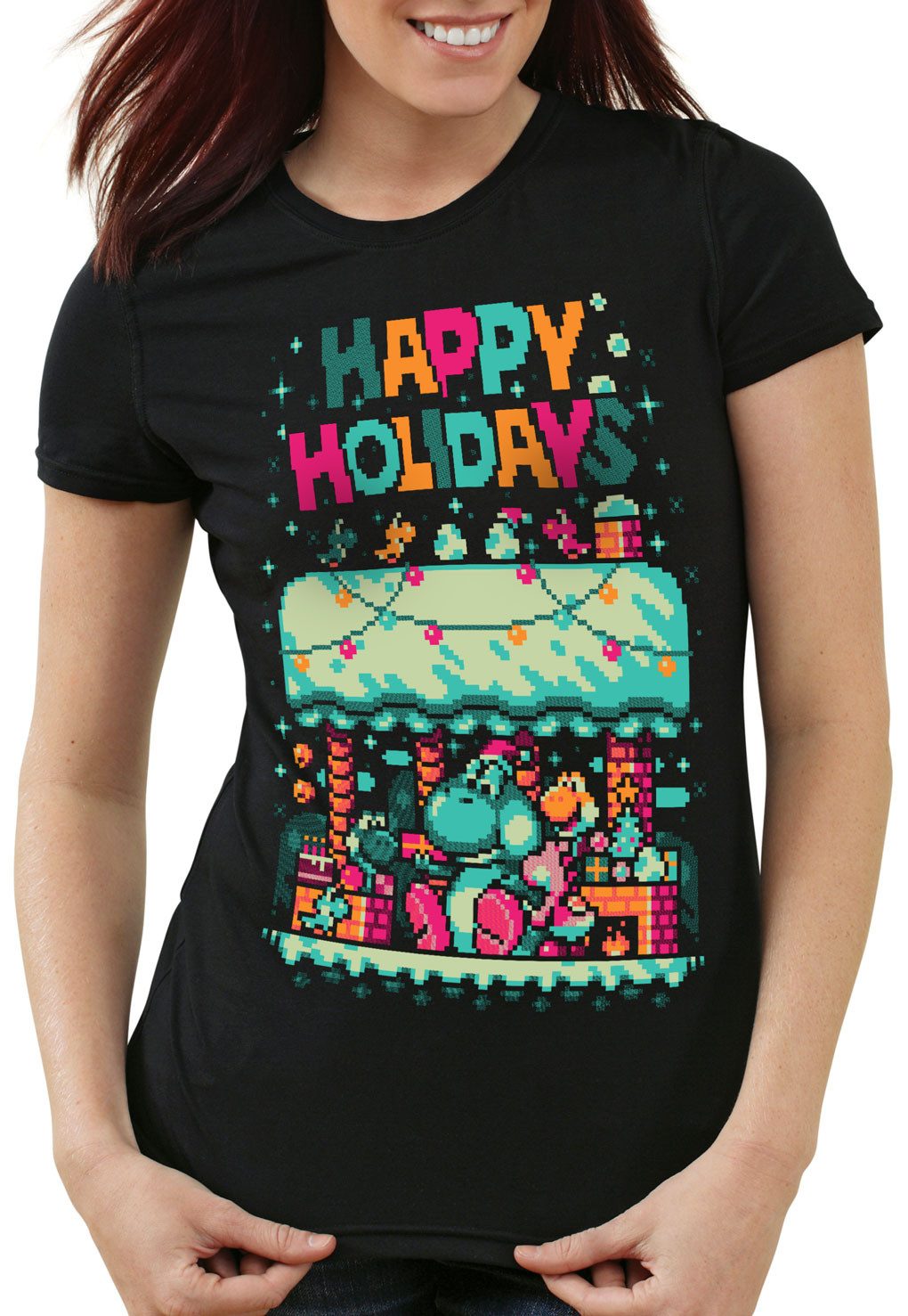 style3 T-Shirt Happy Holidays Sweater 6Bit günstig online kaufen