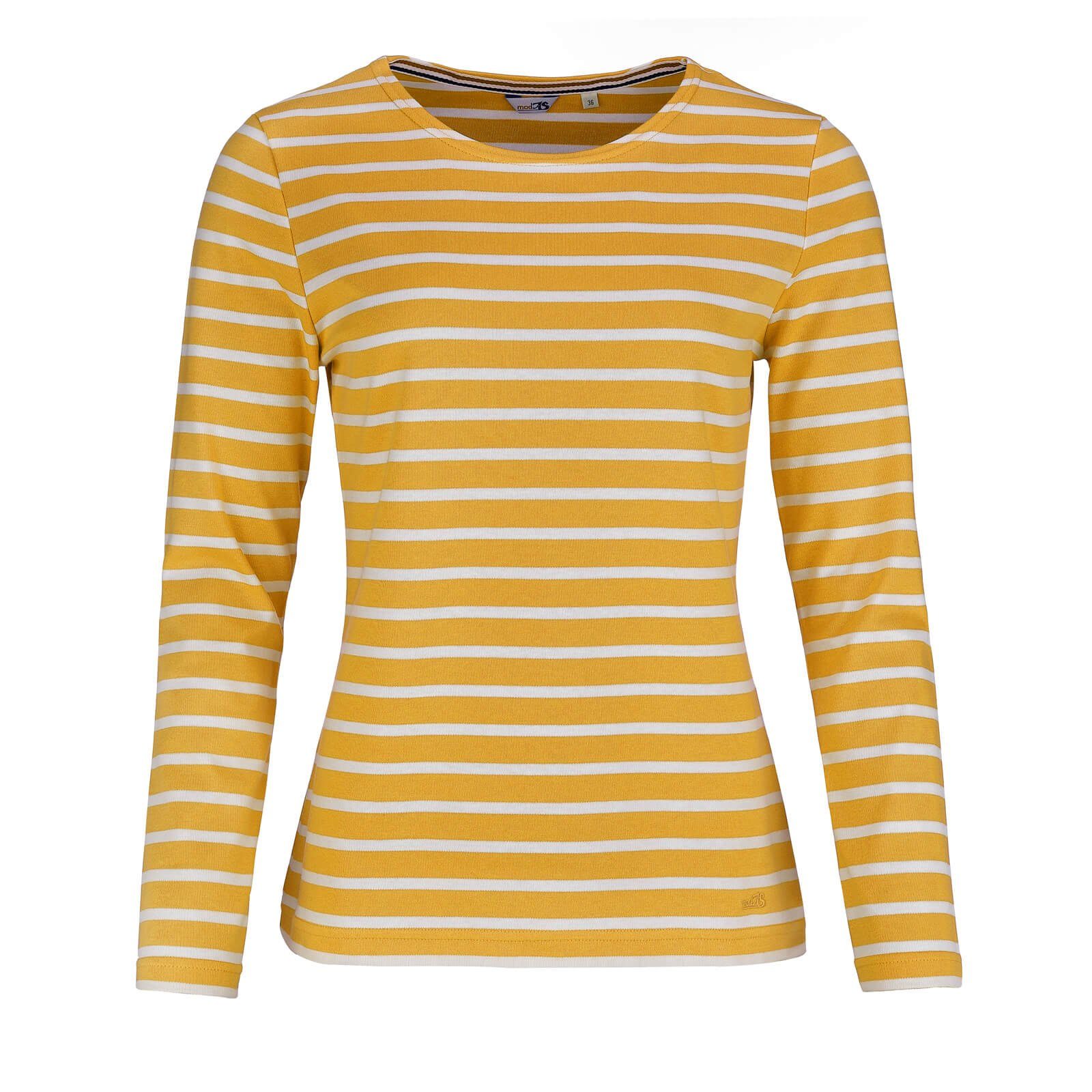 modAS Langarmshirt Damen Ringelshirt Shirt mit Streifen aus Baumwolle -  Bretonisches Streifenshirt