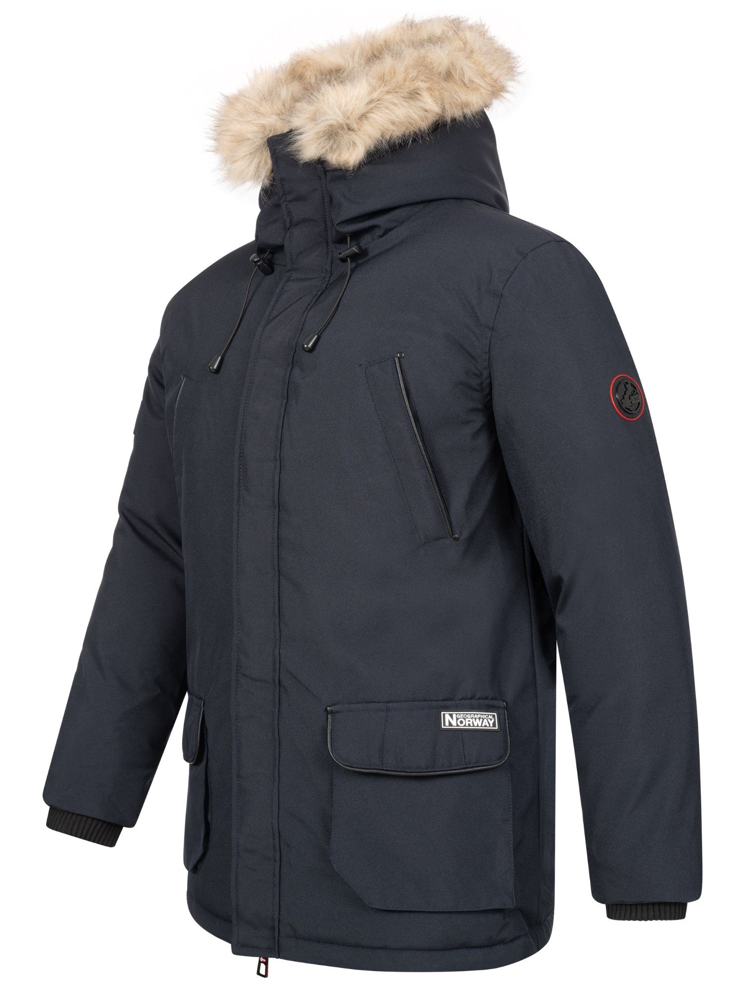 Herren Navy Winterjacke Geographical Norway Parka H-355 Winterjacke