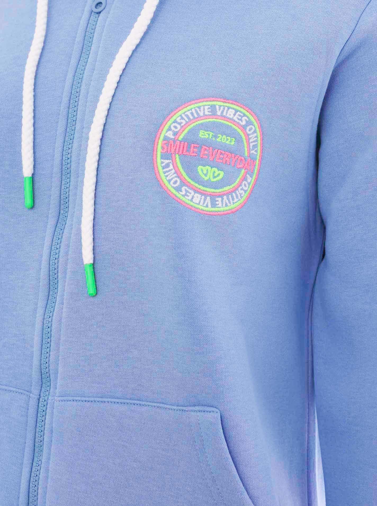 Zwillingsherz Kapuzensweatjacke "Smile Everyday ZH" Kapuze, Taschen, Langarm, Stickerei, Reißverschluss – Bild 5 von 5