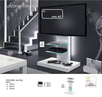 designimpex TV-Rack Design Fernsehtisch H-444 Hochglanz Schrank Möbel TV Rack TV Halterung