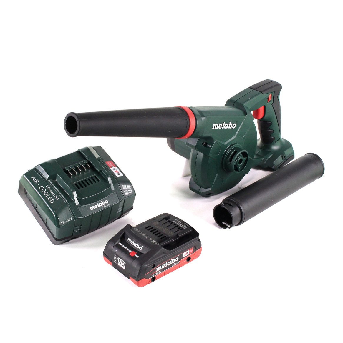 metabo Akku-Laubbläser AG 18 Akku Gebläse 18 V + 1x LiHD Akku 4,0 Ah + Ladegerät