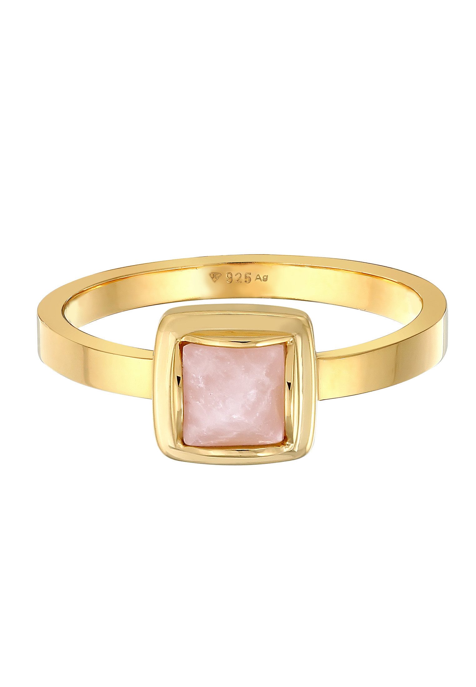 Elli Premium Fingerring Solitäre Rosa Quarz Pyramid 925 Silber günstig online kaufen