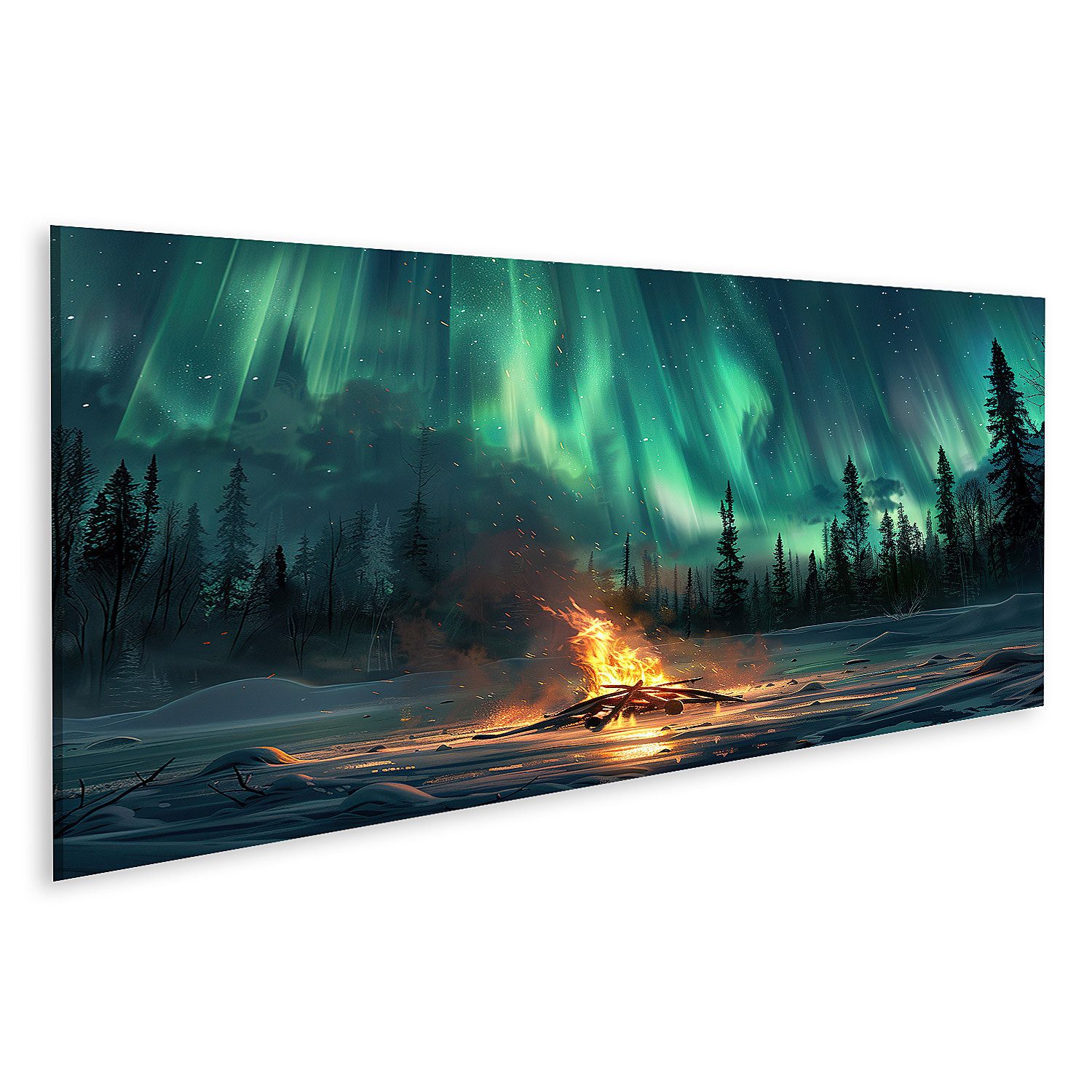 islandburner Leinwandbild Leinwandbild "Aurora Borealis Winter günstig online kaufen