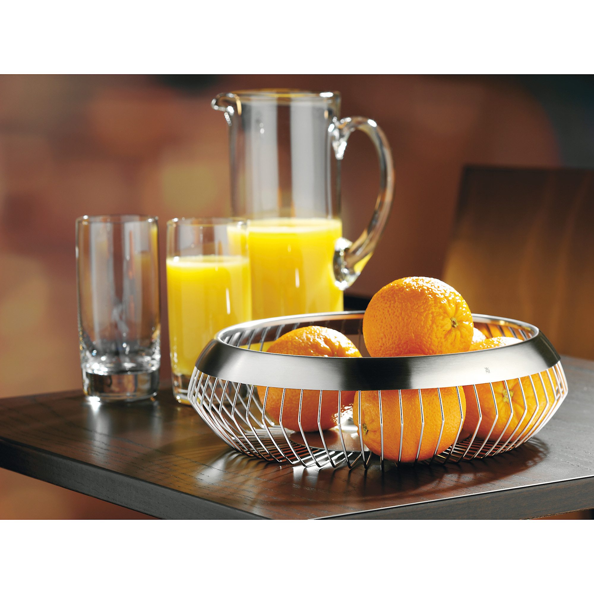 WMF Obstschale Living Lounge Korb, 24 cm, Cromargan® Edelstahl rostfrei 18/10, (1x Obstkorb (24 cm, Höhe 8,5 cm), 1-tlg)