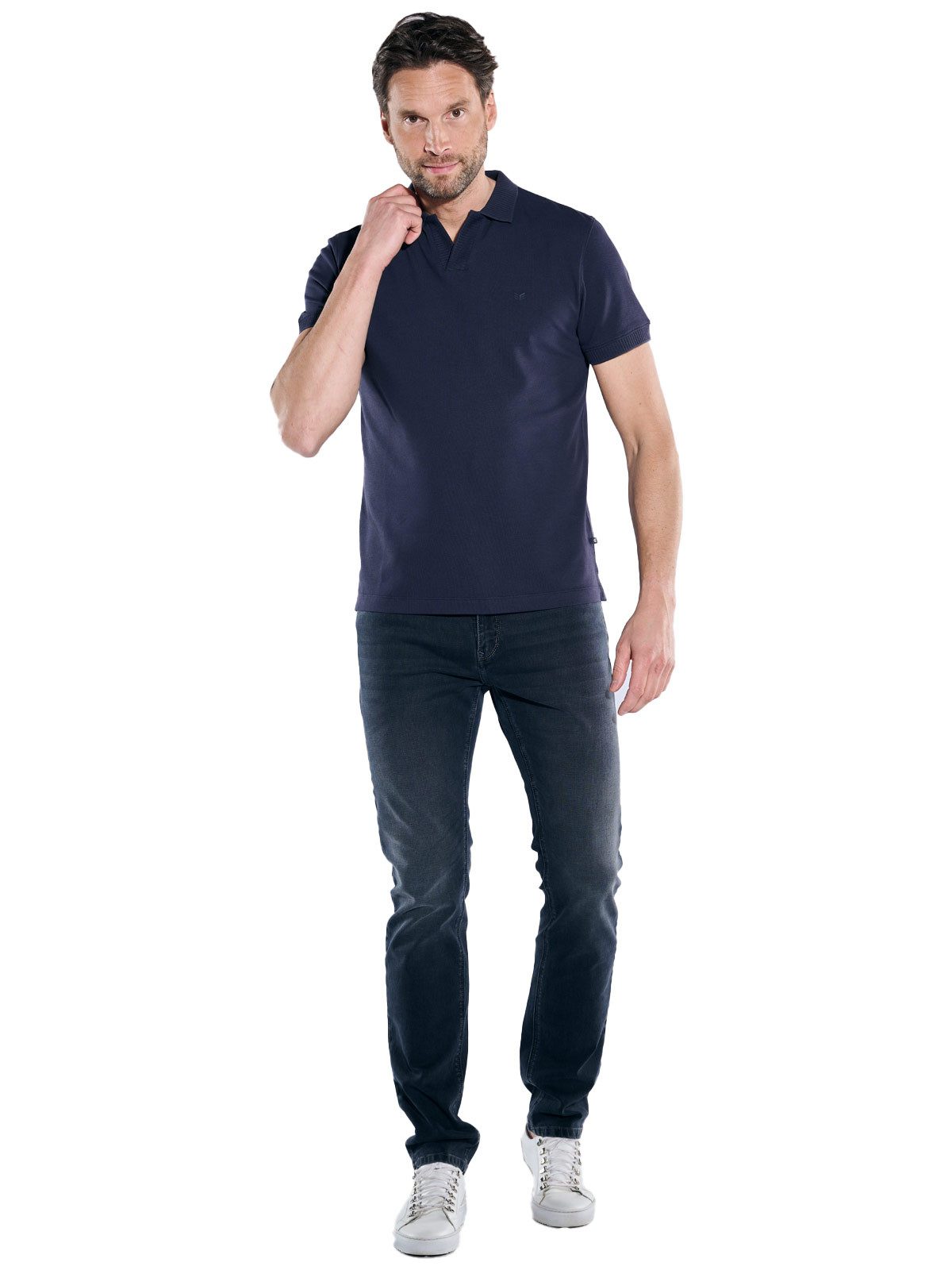 ENGBERS GERMANY T-Shirt Herren Polo-Shirt aus aus edler Baumwolle, Saphirblau