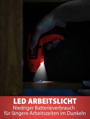 Diyarts Akku-Schrauber, 200,00 U/min, 5,00 Nm, (Mini Akkuschrauber, 2000mAh 3,6 V Akkuschrauber Klein), Schraubendreher mit 9+1 Bits LED Licht, USB Ladekabel für Schrauben