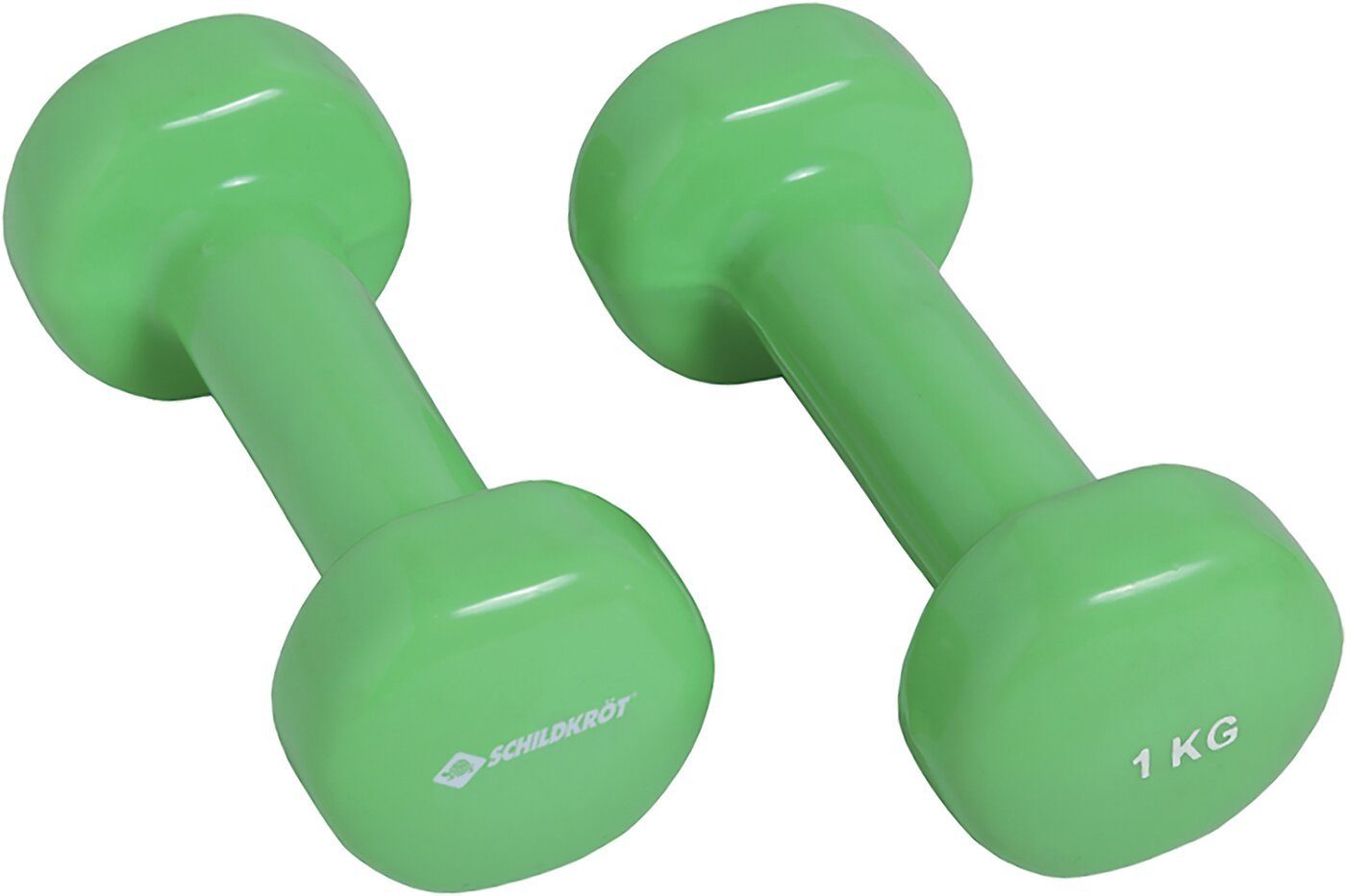 Schildkröt-Fitness 1,0kg VINYL HANTEL (green) Hantel Set, 2x