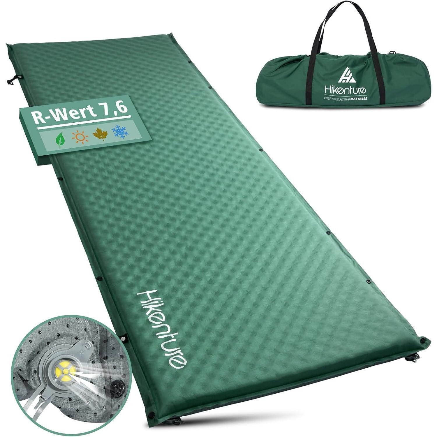 LuxusKollektion Isomatte Isomatte Selbstaufblasend 5cm Schaumstoff Camping Dunkelgrün