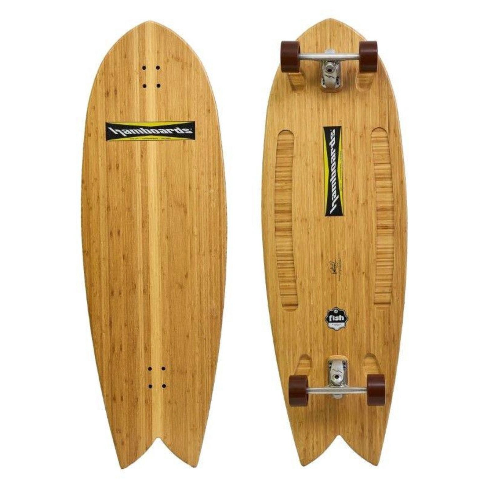 Skateboard FISH 53" SURFSKATE COMPLETE - BAMBOO NATURAL
