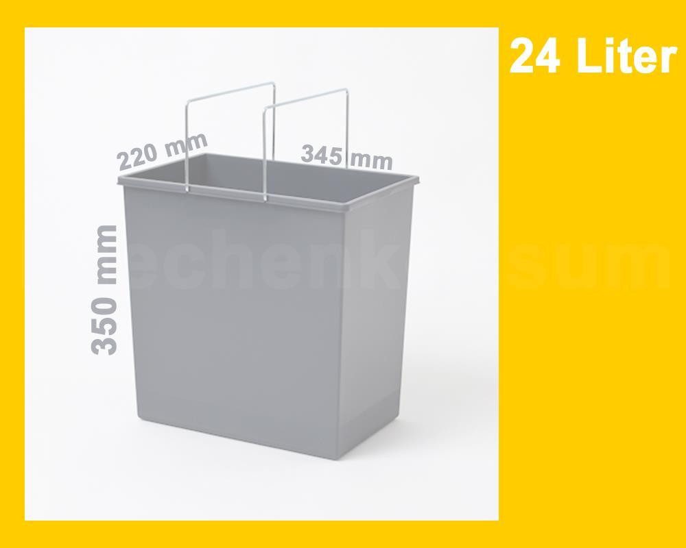 Hailo Einbaumülleimer Inneneimer 1050209 dunkelgrau 24 Liter 345 x 220 x 350 mm 2 Henkel
