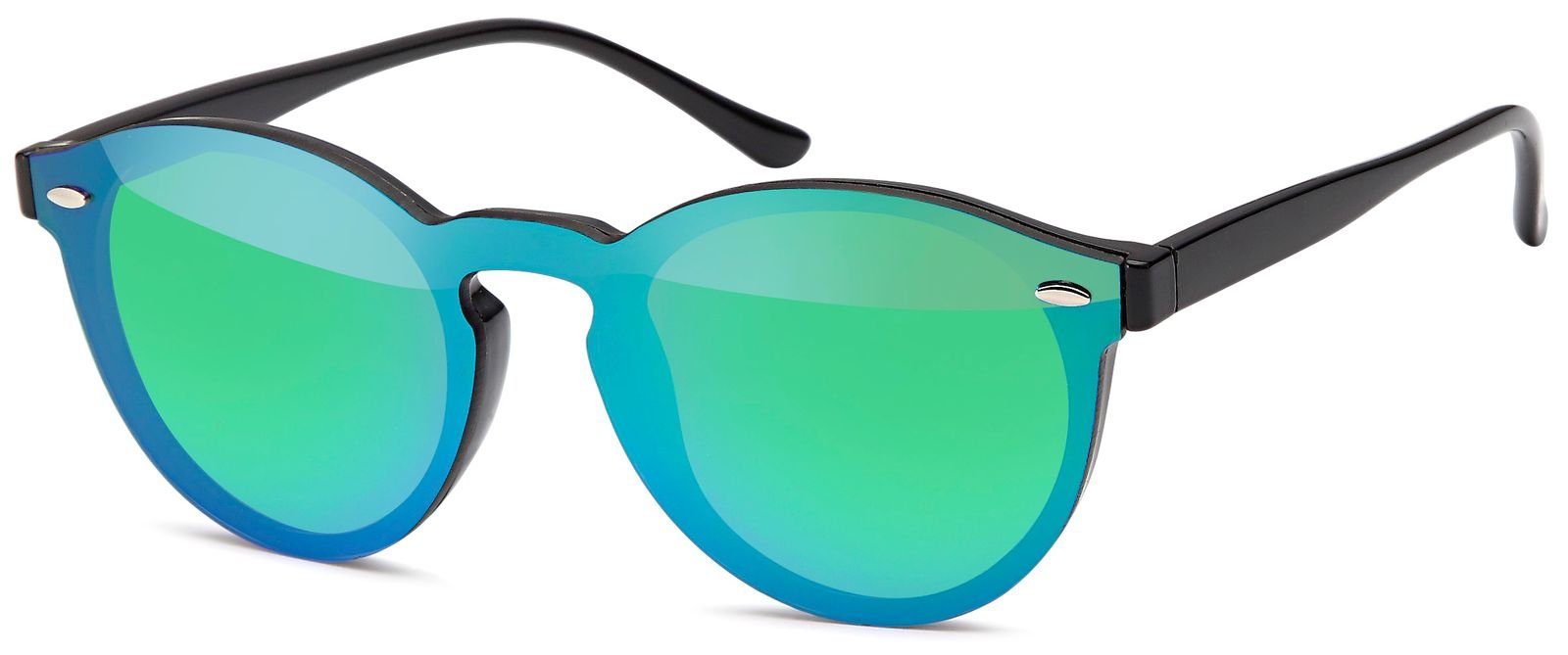 styleBREAKER Sonnenbrille (1-St) Verspiegelt Gestell Schwarz / Glas Grün-Blau verspiegelt