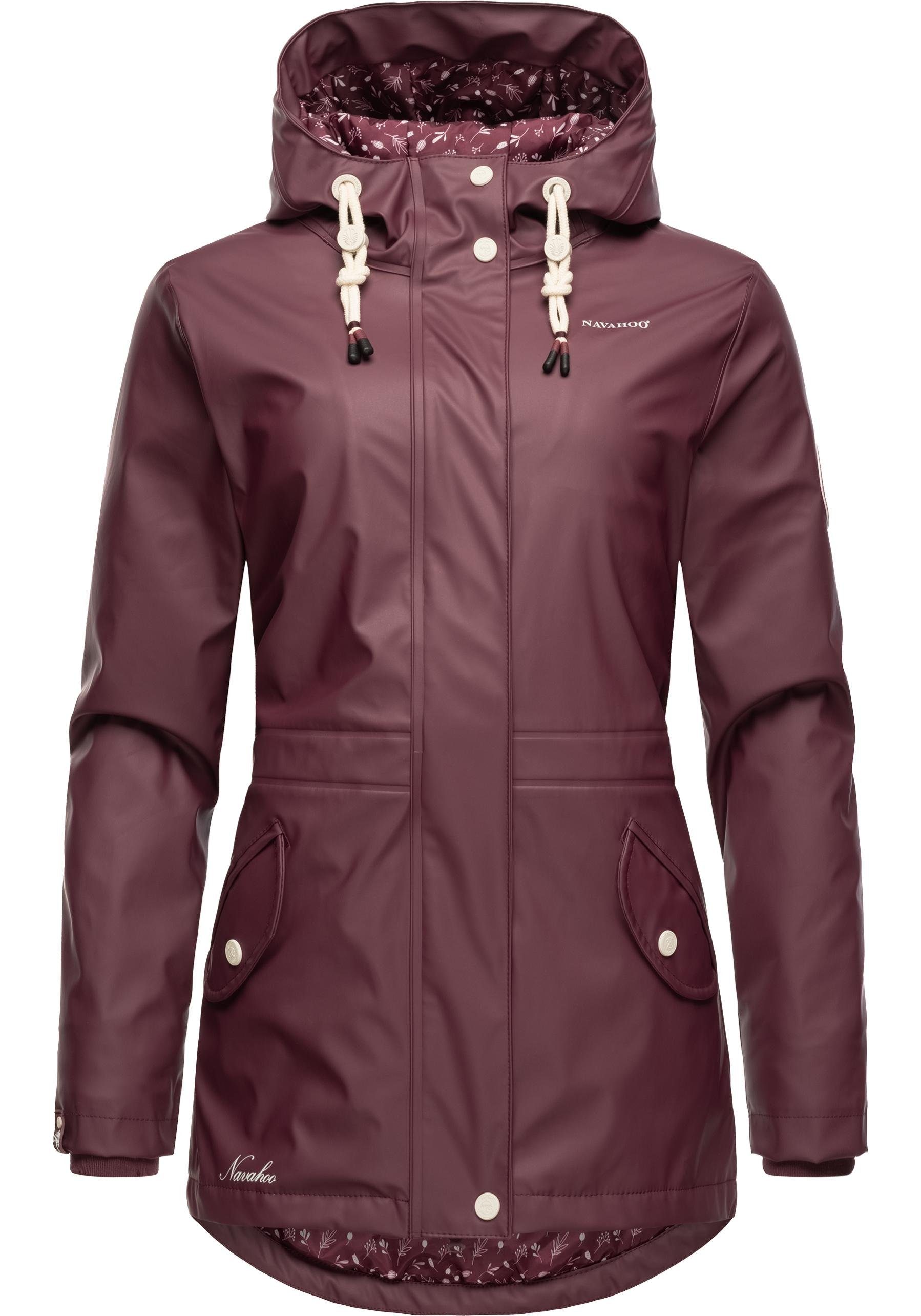 Regenjacke Heart weinrot mit Regenmantel Kapuze Navahoo wasserdichter stylischer Oceans