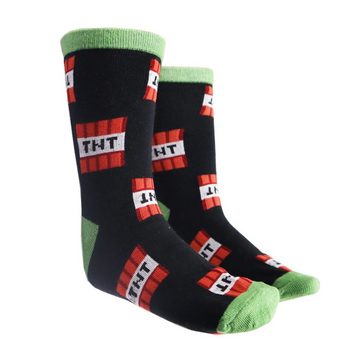 Minecraft Langsocken Minecraft Creeper TNT Kinder Jungen lange Socken 6er Pack Gr. 27 bis 38