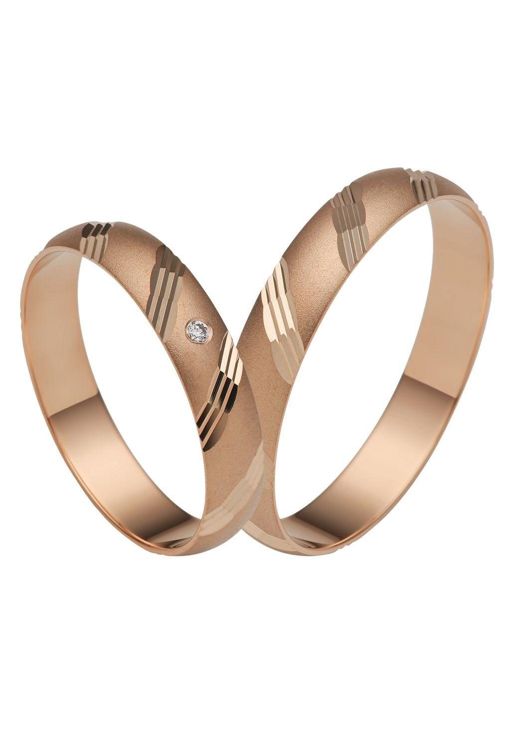 Firetti Trauring Schmuck Geschenk Gold 375 Hochzeit Ehering "LIEBE", Made in Germany, wahlweise mit oder ohne Brillanten