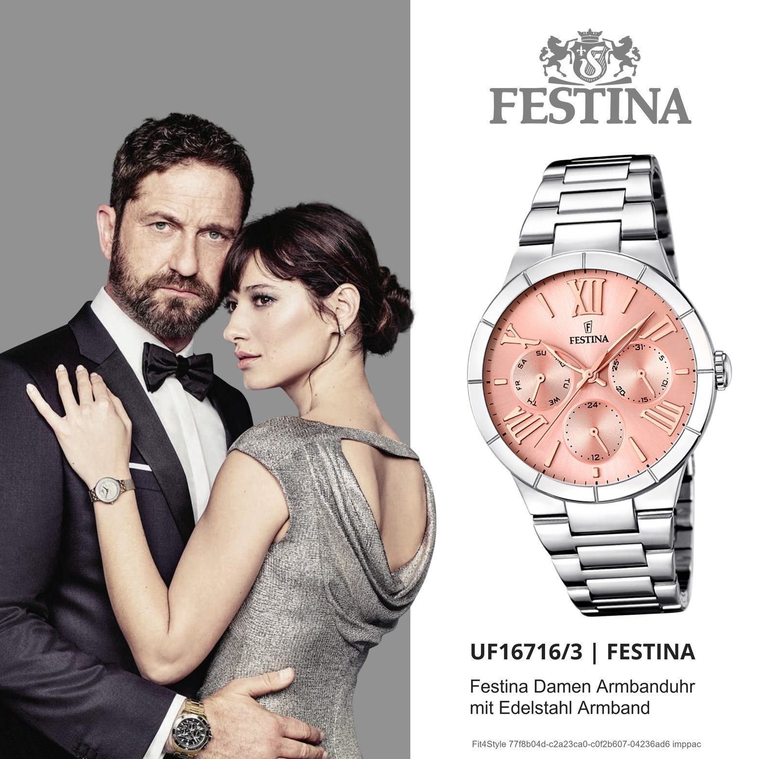 Festina Multifunktionsuhr Festina Damen Uhr F16716/3 Multifunktion, (Analoguhr), Damen Armbanduhr rund, Edelstahlarmband silber