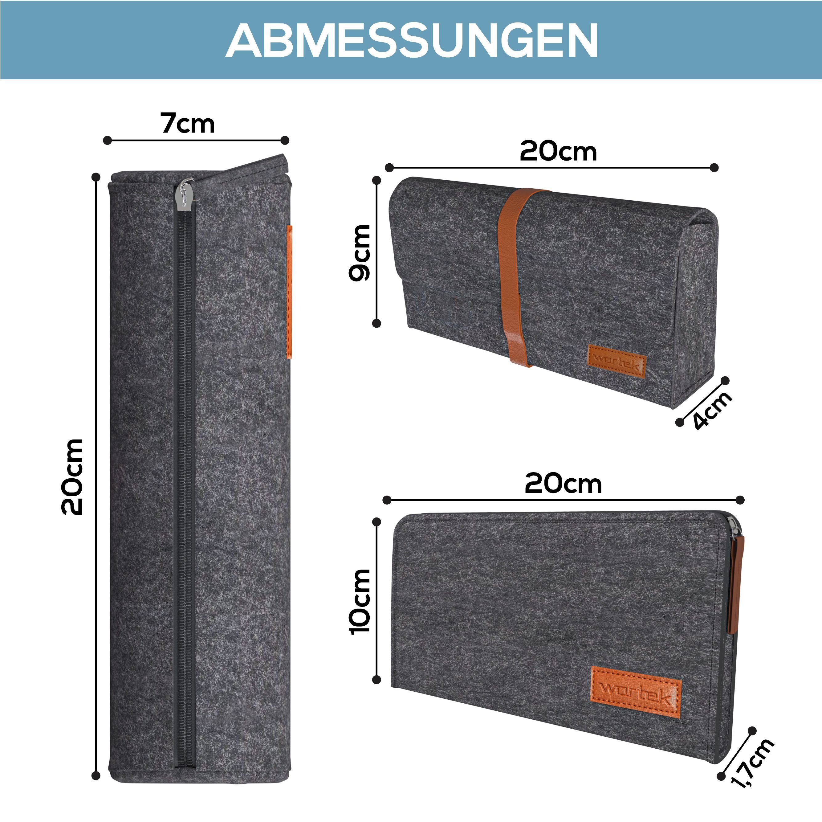 wortek Federmäppchen Filz Federmäppchen, 3fach, 1x Federmappe Mäppchen, 1x Schlampermäppche, (Set, 3-teilig), Filztaschen Etui Mäppchen für Schule & Büro – Bild 4 von 5