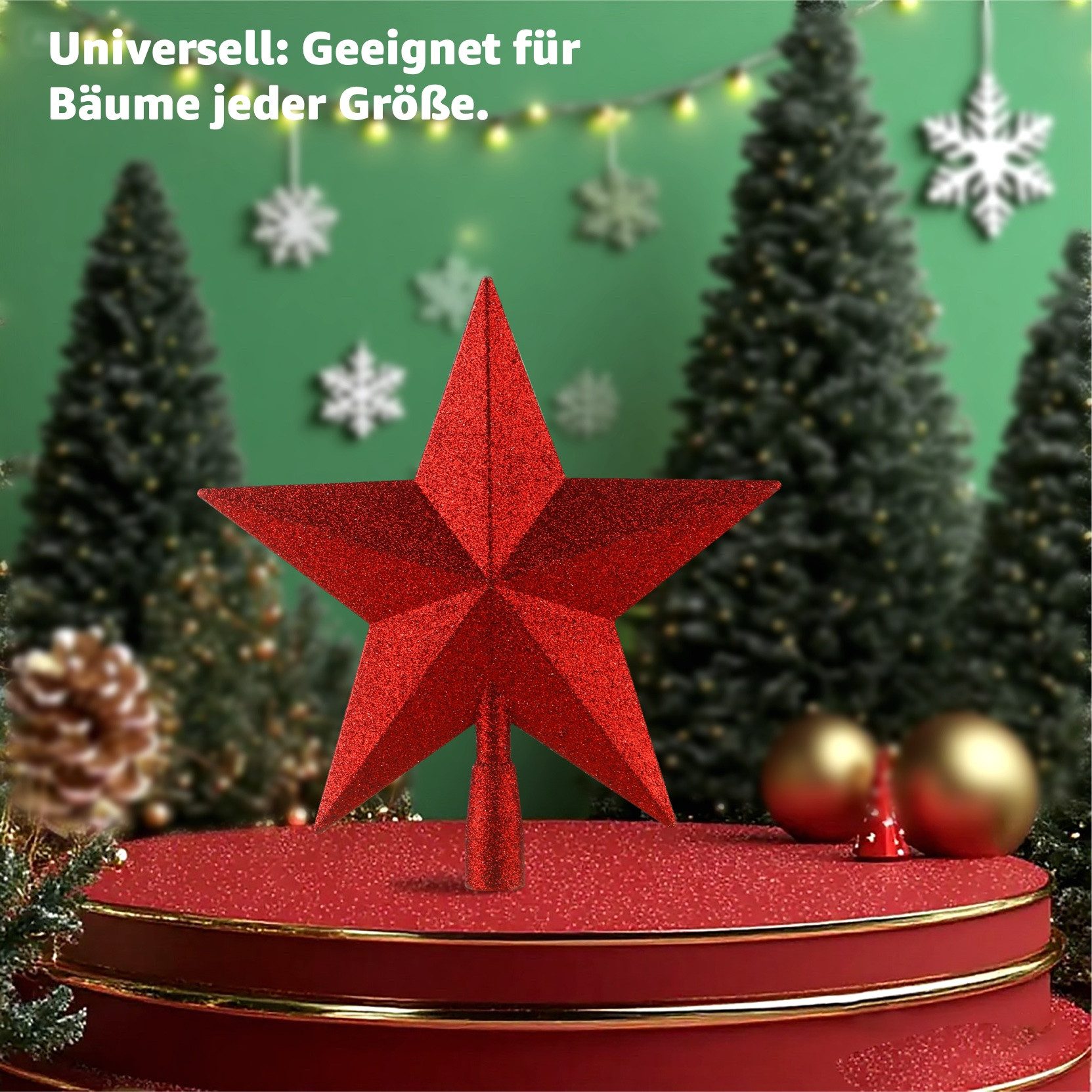 TK Gruppe Christbaumspitze Christbaumspitze zum Aufstecken in verschiedenen Formen und Farben, wiederverwendbar – Bild 4 von 5
