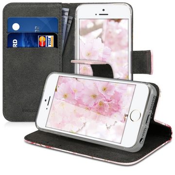 kwmobile Handyhülle Wallet Case für Apple iPhone SE (1.Gen 2016) / 5 / 5S, Hülle mit Ständer Kartenfächer - Handyhülle