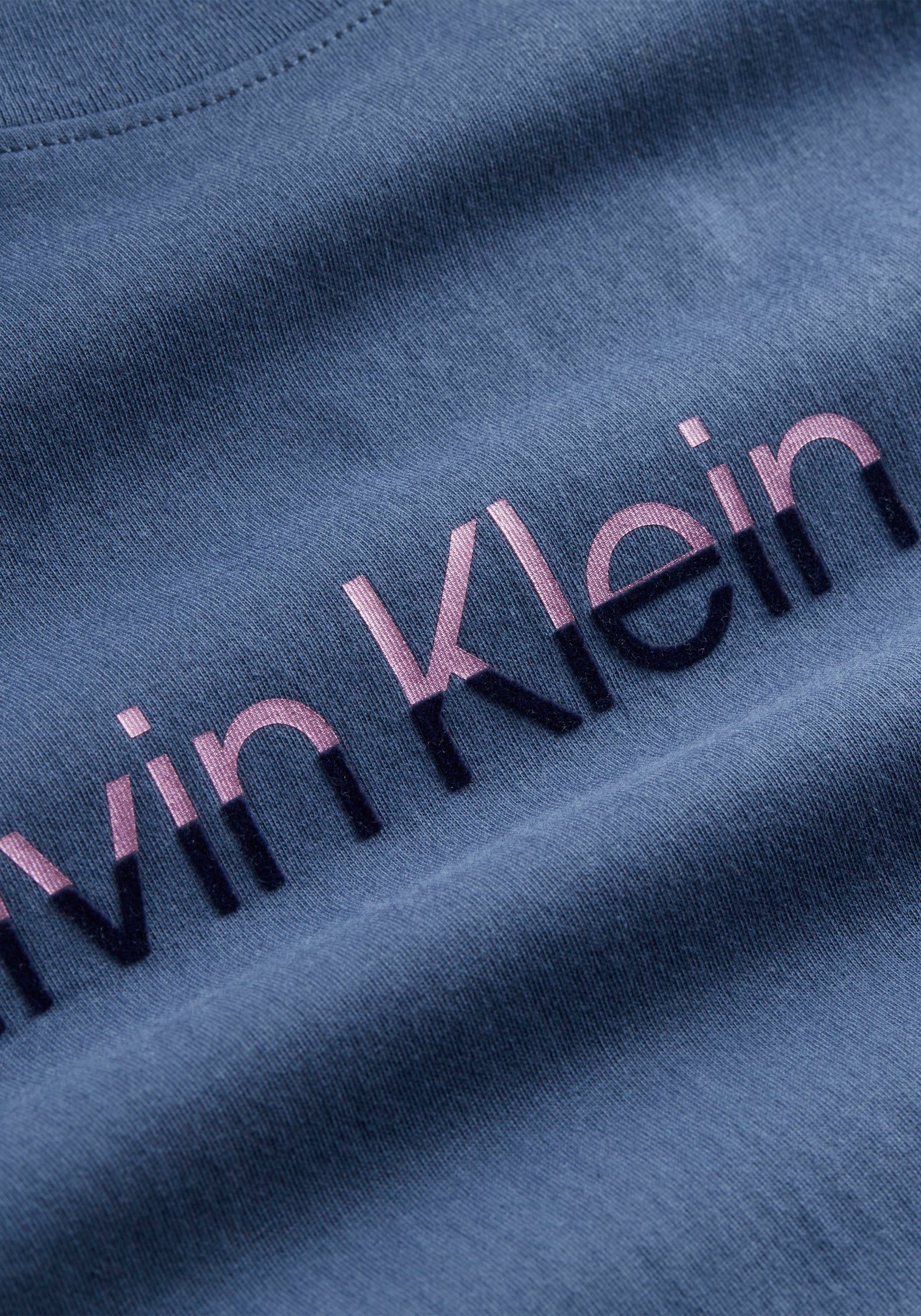 Shirt Klein Jeans Logoschriftzug blau Klein Calvin mit Calvin INSTITUTIONA T-Shirt MIXED