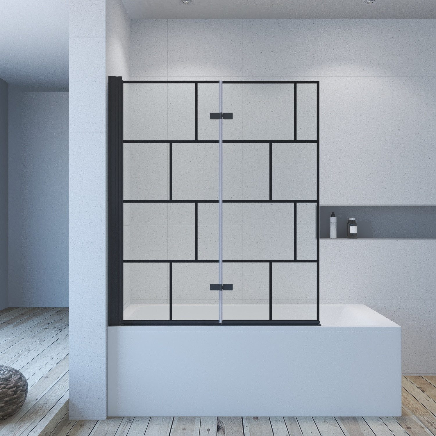 AQUALAVOS Badewannenaufsatz Badewannenfaltwand 120x140 cm Duschtrennwand fü günstig online kaufen