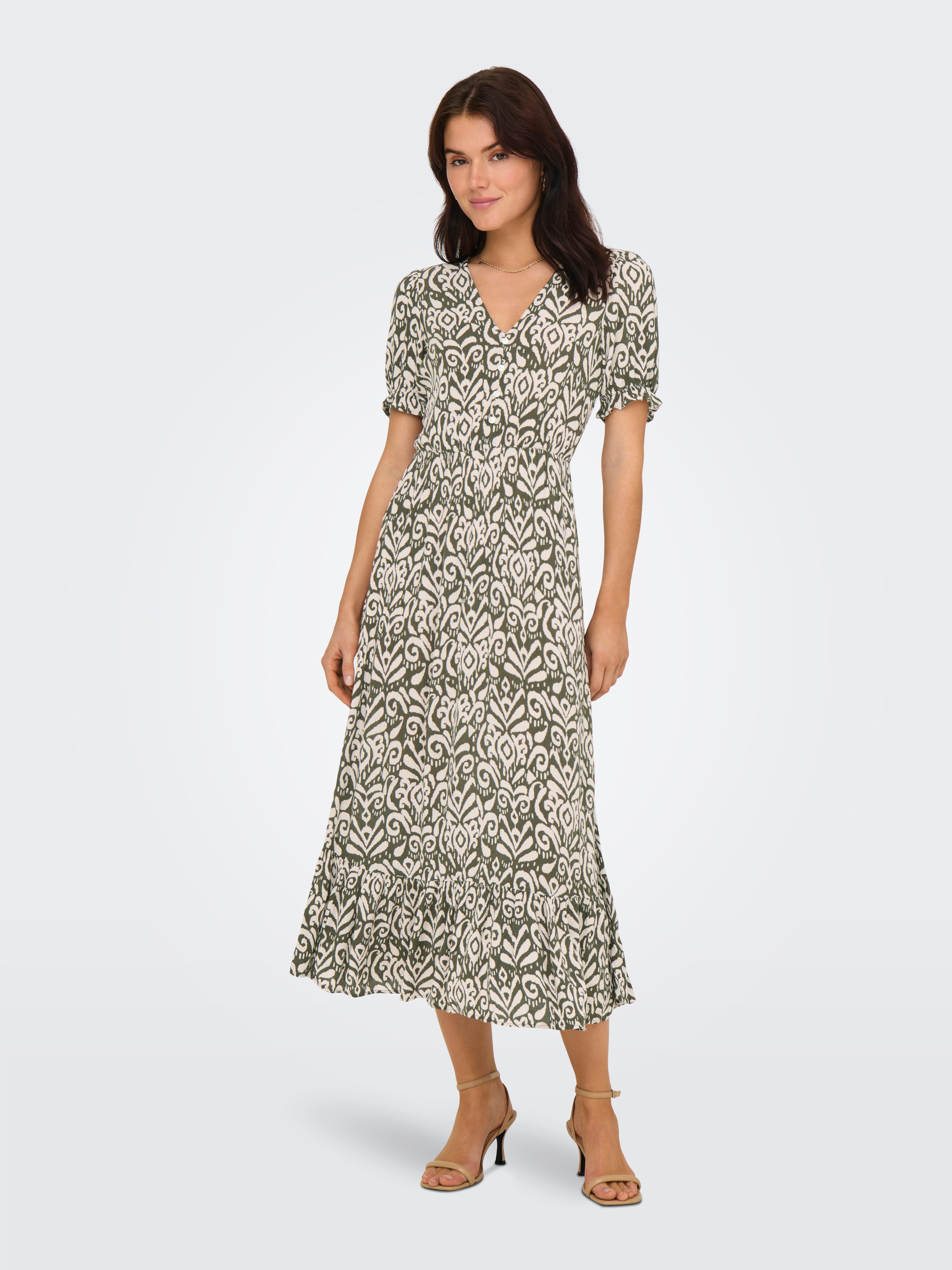 ONLY Maxikleid ONLCHIANTI S/S LONG DRESS WVN NOOS Viskose, regular fit