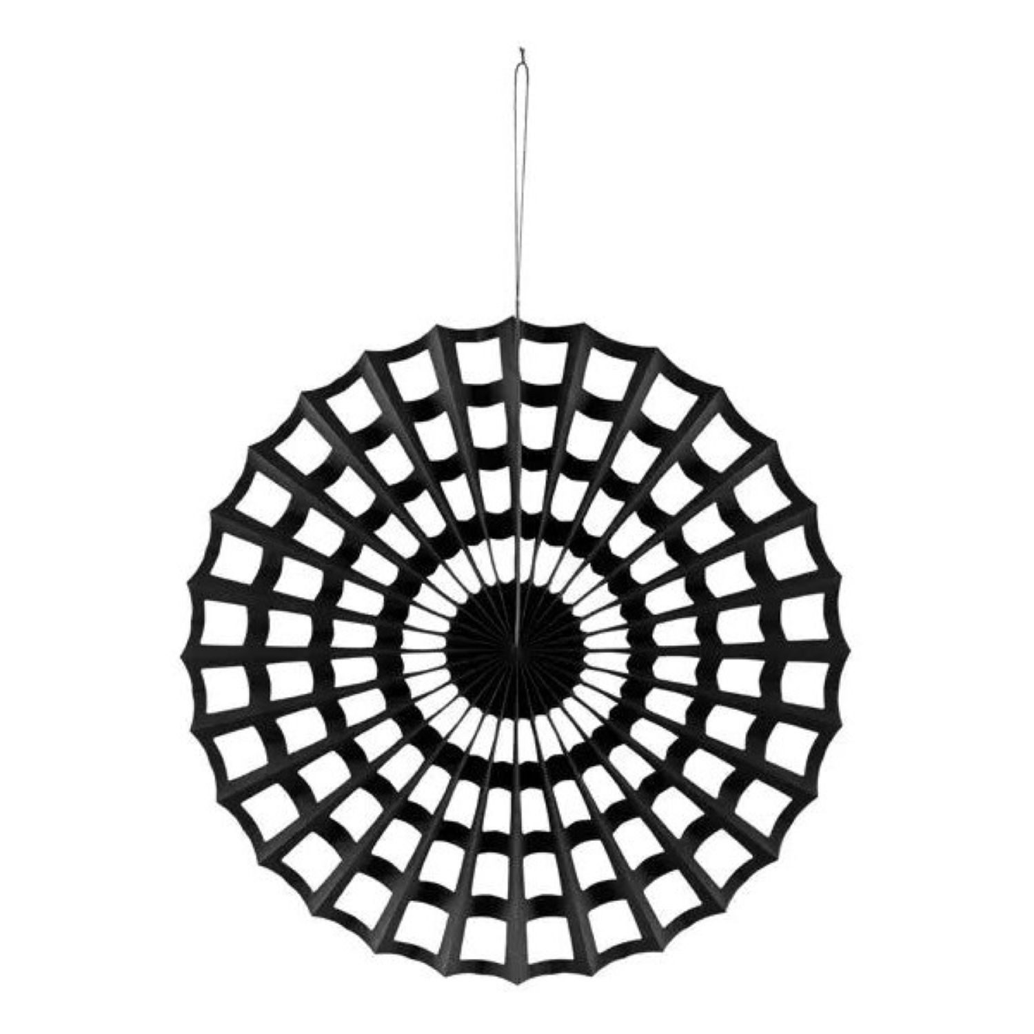 partydeco Hängedekoration Dekofächer Papier 'Spinnennetz' 50 cm, Schwarz