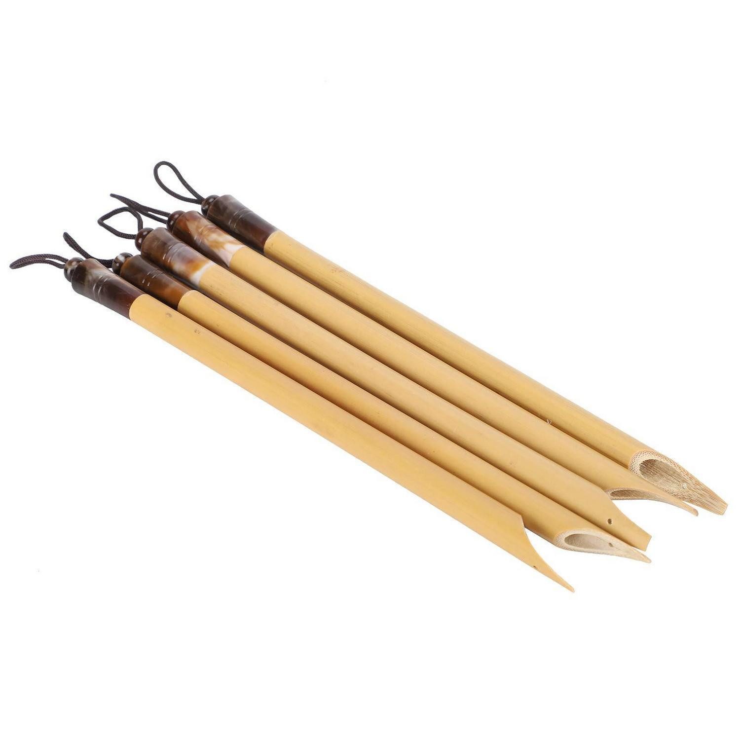 LuxusKollektion Kalligraphie-Stift Kugelschreiber Bambus 5er Set