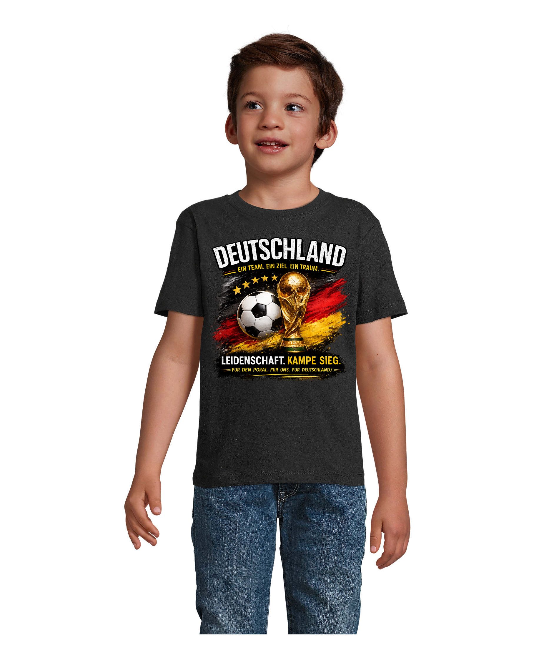 T-Shirt DeutschlandPokal Kinder Fußball Pokal Print T-Shirt Fanmotiv