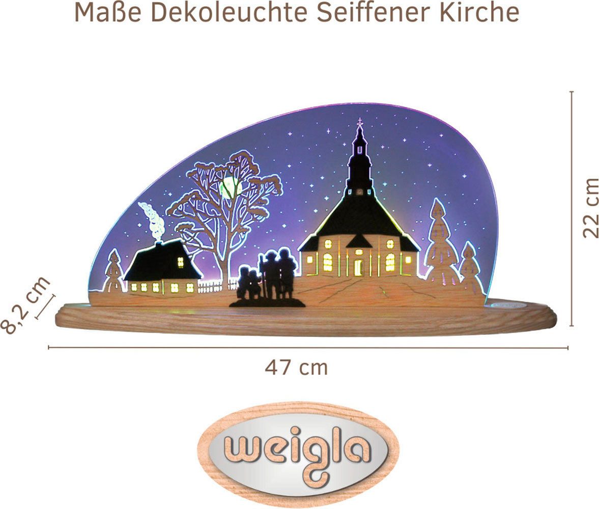 Weigla Lichterbogen LED Seiffener Kirche, Dekolampe aus Holz & Acrylglas, M günstig online kaufen