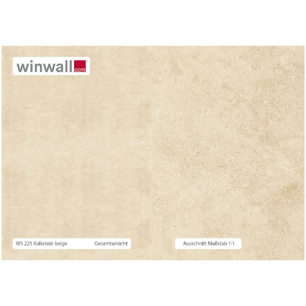 winwall Duschrückwand Duschrückwände ALU-Verbundplatte Dekor: Kalkstein Beige, (1-tlg), Wandverkleidung aus Alu