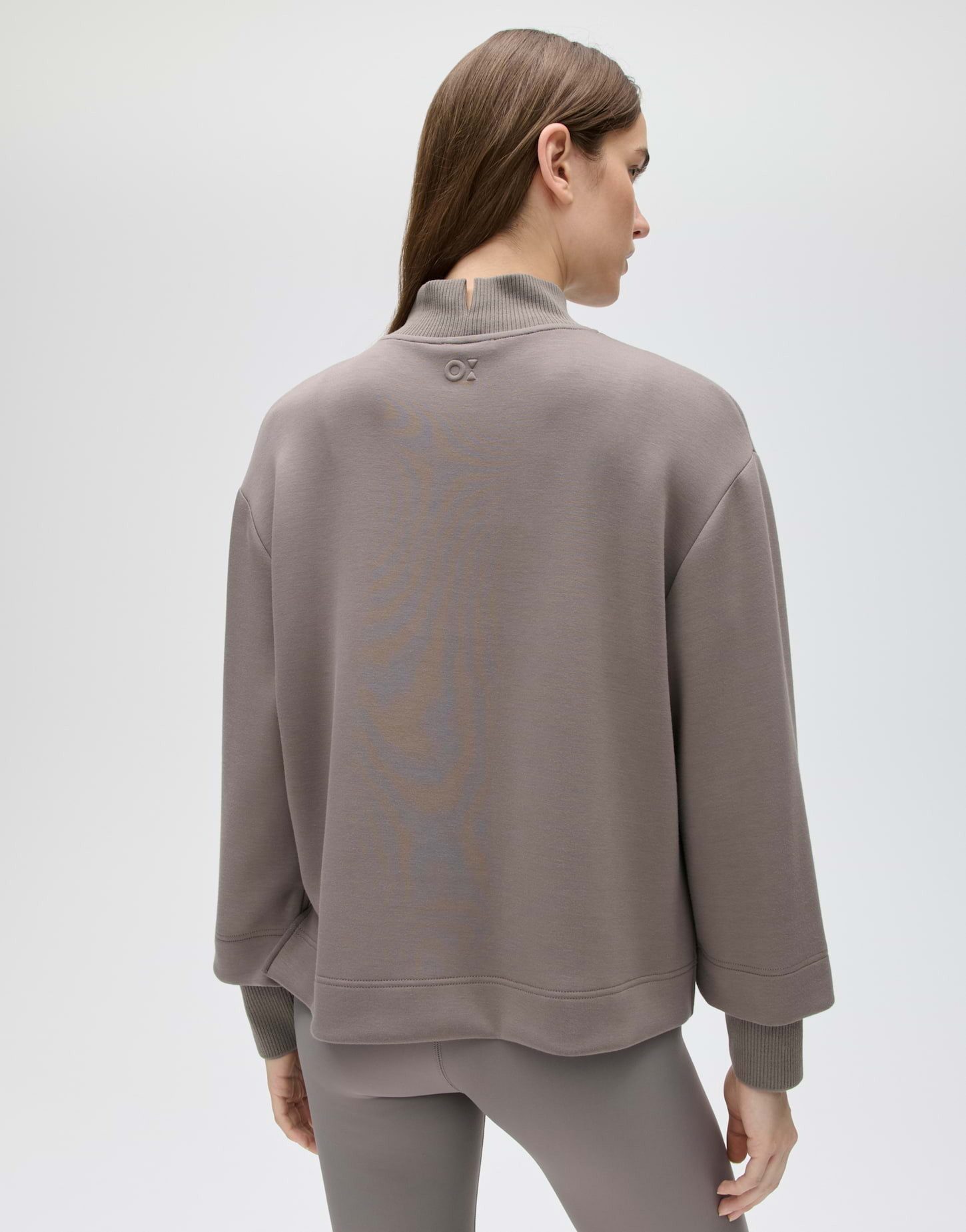 OPUS Sweatshirt Gluba club aus Sweatware mit Rippstruktur Leicht verkürzte, gerade Form mit geripptem Stehkragen – Bild 3 von 5