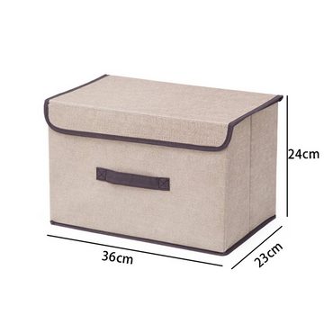Rnemitery Faltbox Faltbare Aufbewahrungsbox mit Deckel, 36x23x24 cm, 2-Stück (2 St)
