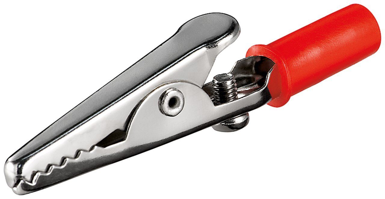 Krokodilklemme goobay Krokodilklemme mit Schraube rot 55 mm (Bulk)